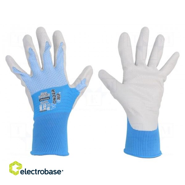 Protective gloves | Size: 11,XXL | blue/white | nitryl,polyester