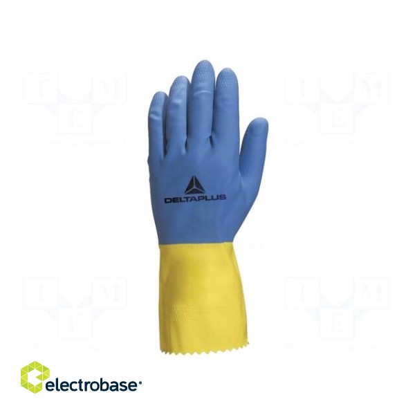 Protective gloves | Size: 8/9 | yellow-blue | latex | DUOCOLOR VE330