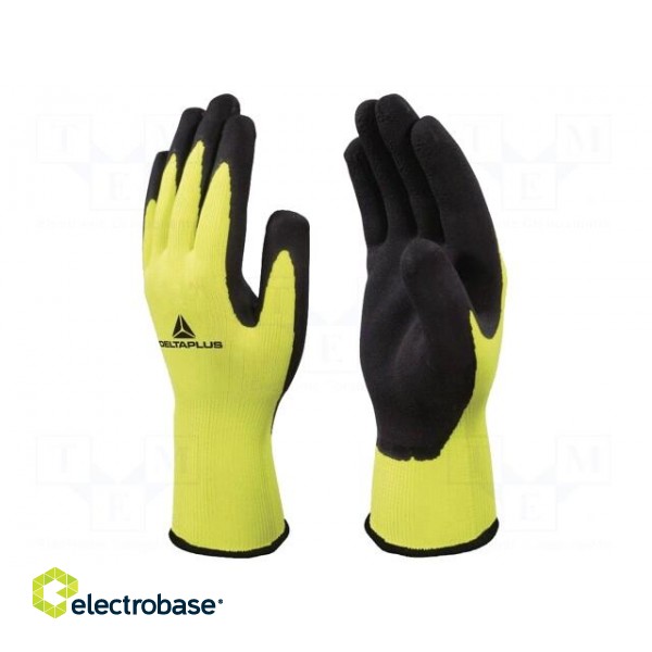 Protective gloves | Size: 9 | yellow-black | latex,polyester