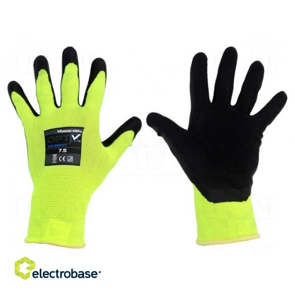 Protective gloves | Size: 7,S | green (light) | polyester | Opty