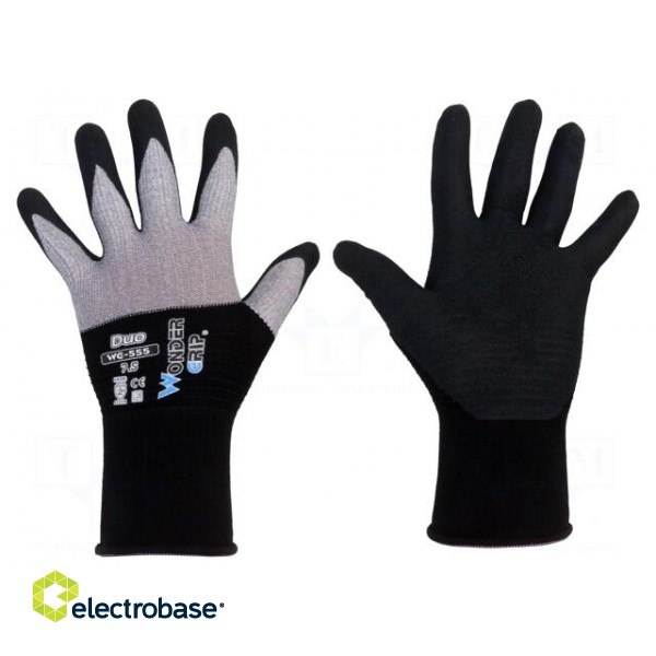 Protective gloves | Size: 7,S | grey-black | Duo