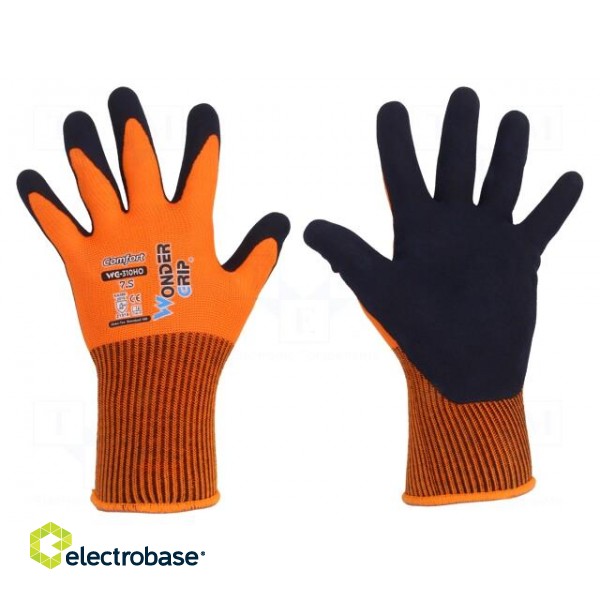 Protective gloves | Size: 7,S | orange | polyester | Comfort
