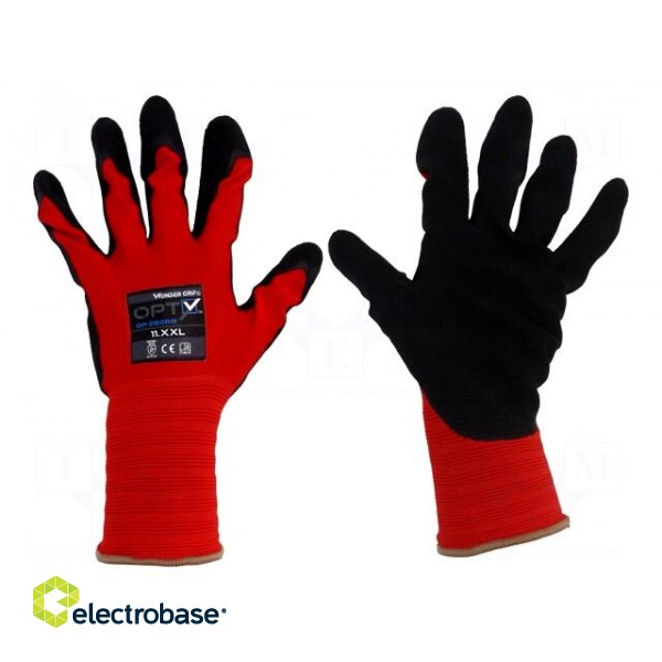 Protective gloves | Size: 7,S | red | polyester | Opty