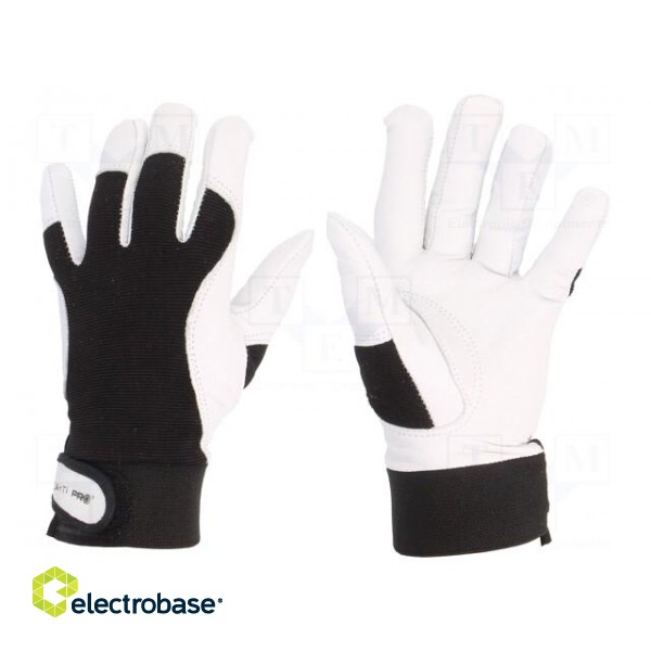 Protective gloves | Size: 8 | black | natural leather