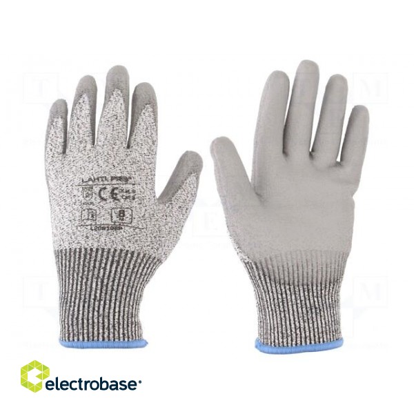 Protective gloves | Size: 8 | grey | composite fibre