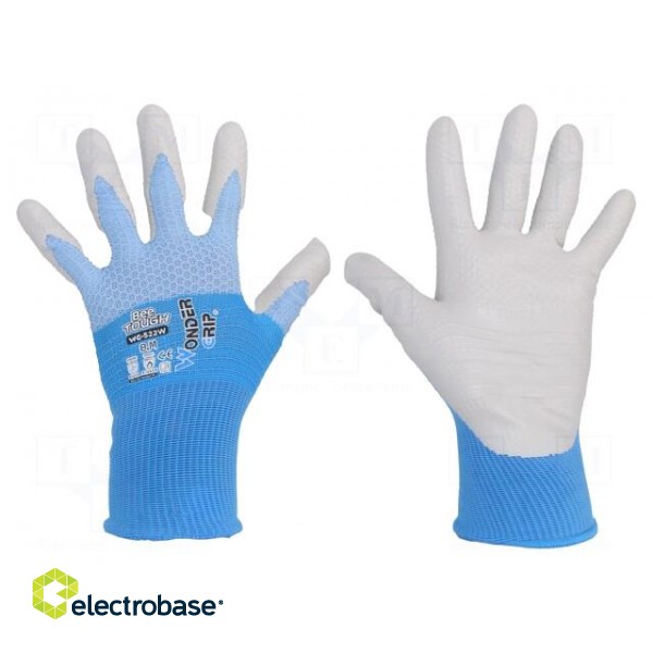 Protective gloves | Size: 8,M | blue/white | nitryl,polyester