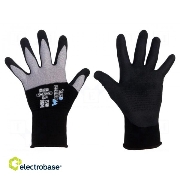 Protective gloves | Size: 8,M | grey-black | Duo