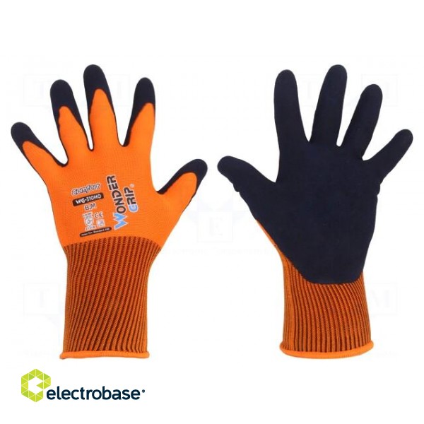 Protective gloves | Size: 8,M | orange | polyester | Comfort