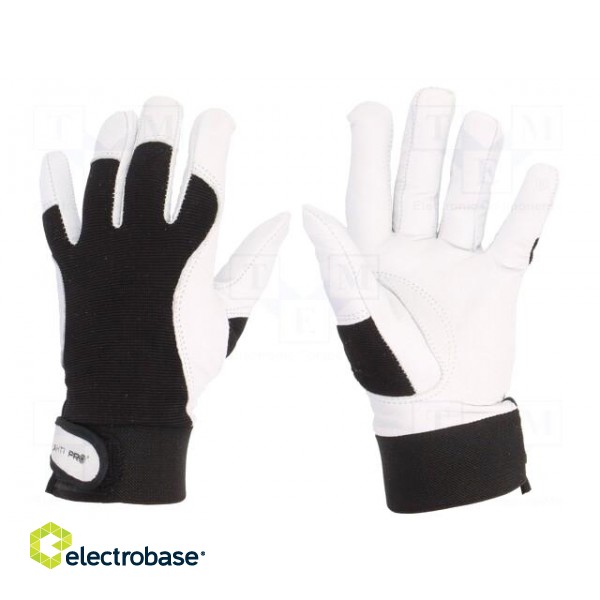 Protective gloves | Size: 9 | black | natural leather