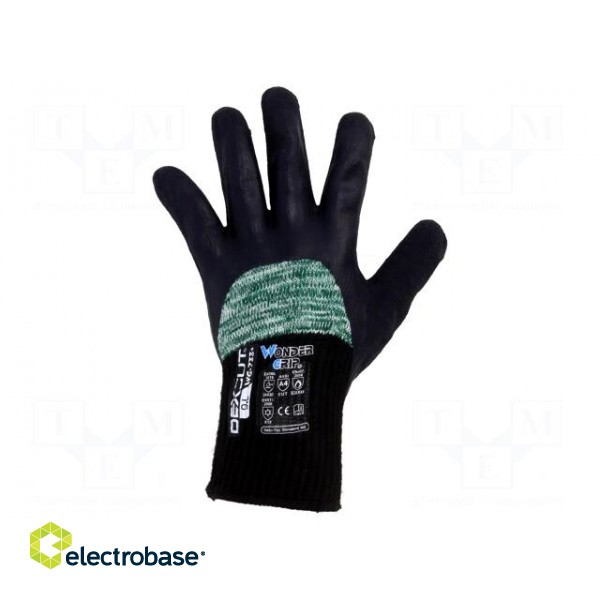 Protective gloves | Size: 9,L | black | latex,mineral fiber | Dexcut