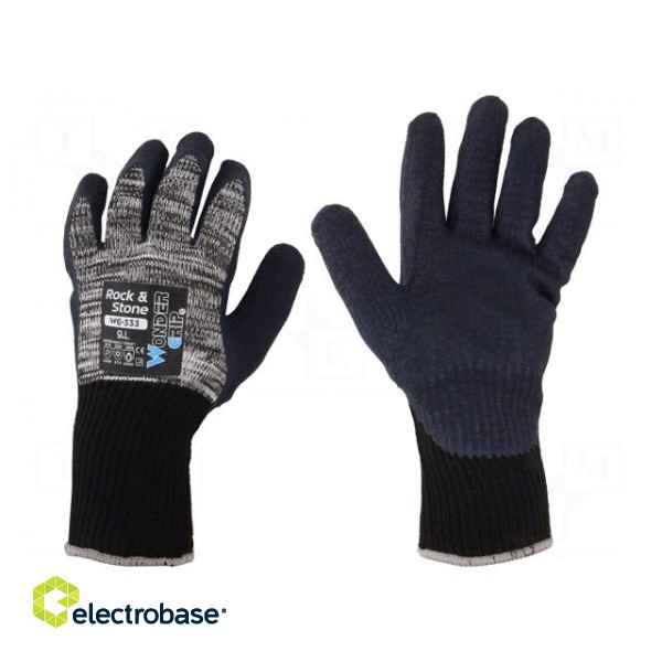 Protective gloves | Size: 9,L | grey | cotton,latex,polyester