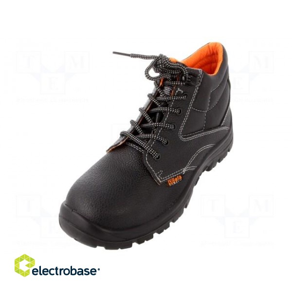 Boots | Size: 43 | black | leather | with metal toecap | 7243EN paveikslėlis 1