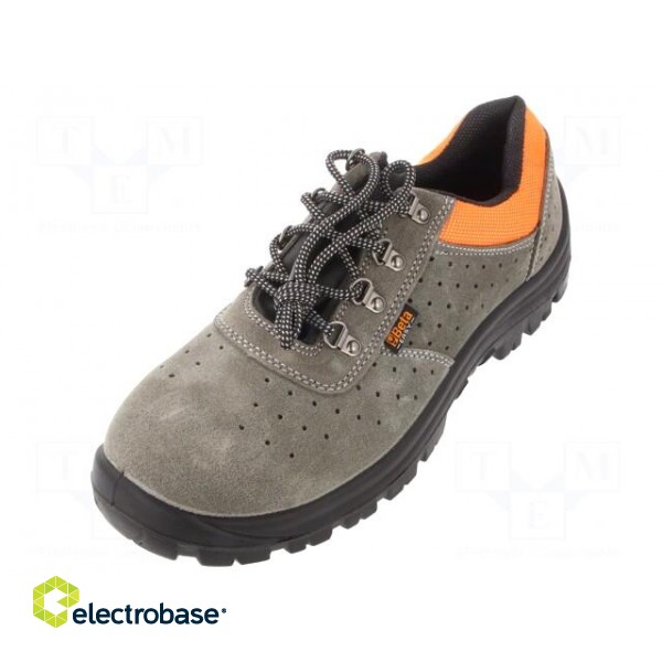 Shoes | Size: 46 | grey-black | leather | with metal toecap | 7246E фото 1