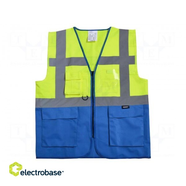 Reflection waistcoat | Size: XL | yellow-blue | warning image 1