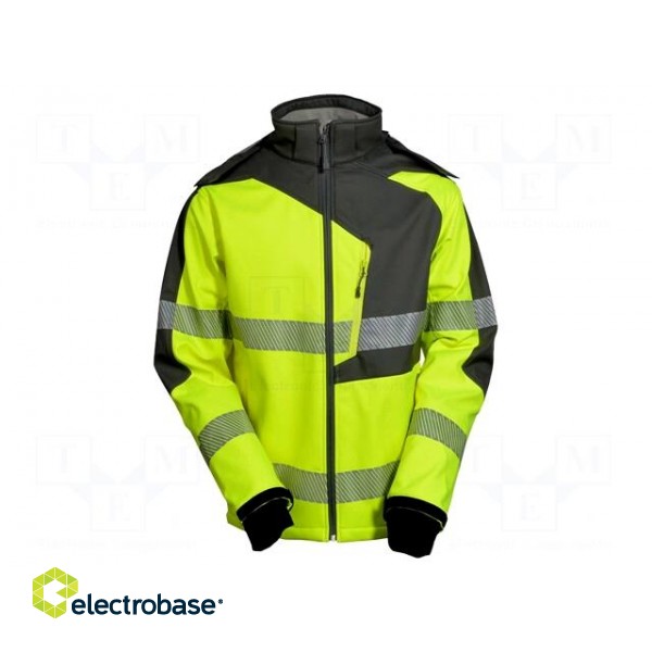 Softshell jacket | Size: XXL | fluorescent yellow-grey | warning фото 1