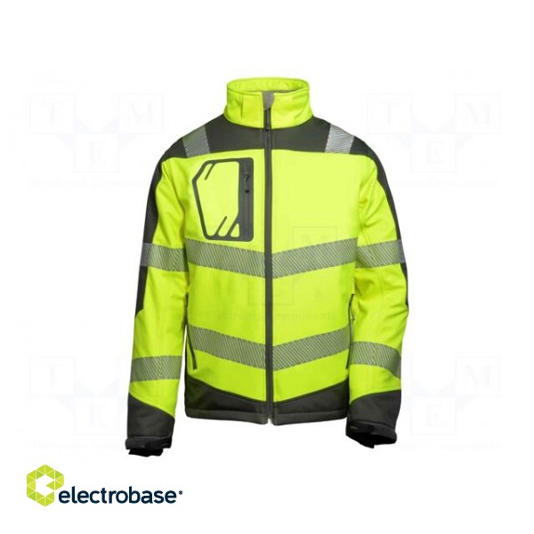 Softshell jacket | Size: XXXL | fluorescent yellow-grey | warning фото 1