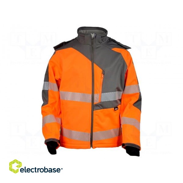 Softshell jacket | Size: XXL | orange-grey | warning фото 1