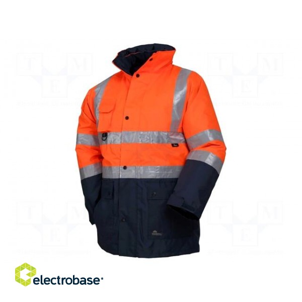 Work jacket | Size: XL | orange-navy blue | warning,all-season paveikslėlis 1