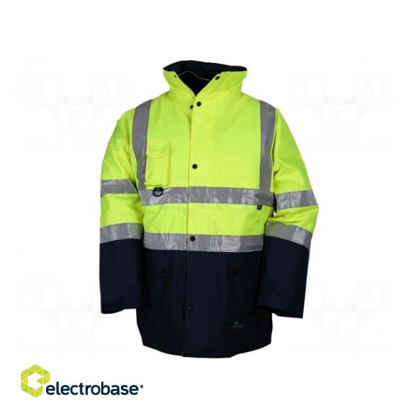 Work jacket | Size: XXXXL | yellow-navy blue | warning,all-season image 1
