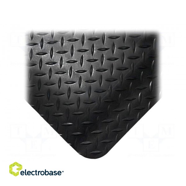 Anti fatigue mat | Width: 0.6m | L: 0.9m | foam,PVC | black | Thk: 14mm