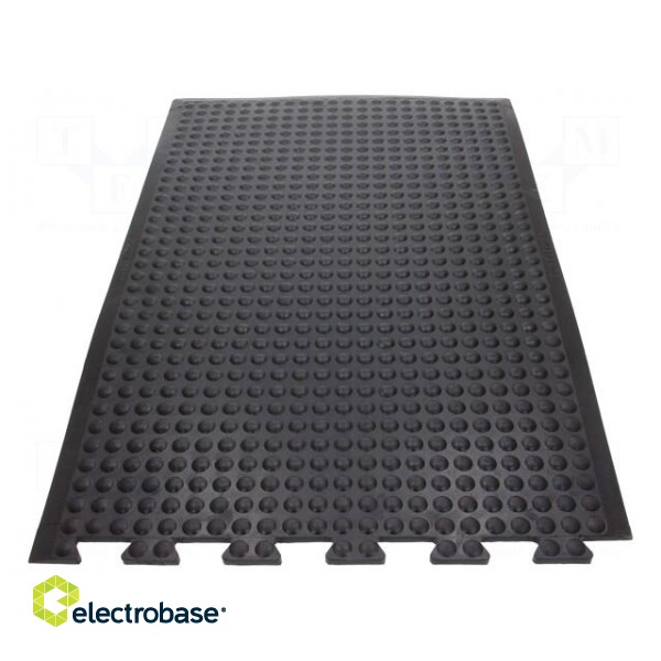 Anti fatigue mat | Width: 0.6m | L: 0.9m | rubber | black | Bubblemat