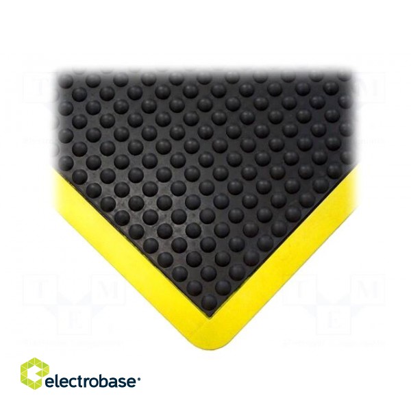 Anti fatigue mat | Width: 0.6m | L: 0.9m | rubber | black | Bubblemat