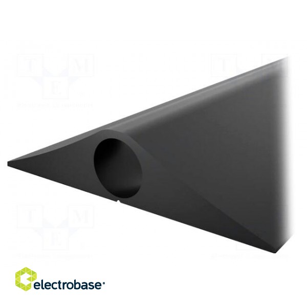 Cable protector | Width: 127mm | L: 3m | PVC | H: 28mm | black | Chambers: 1
