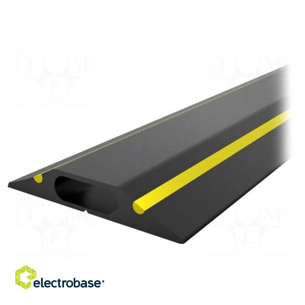 Cable protector | Width: 83mm | L: 9m | PVC | H: 14mm | yellow-black