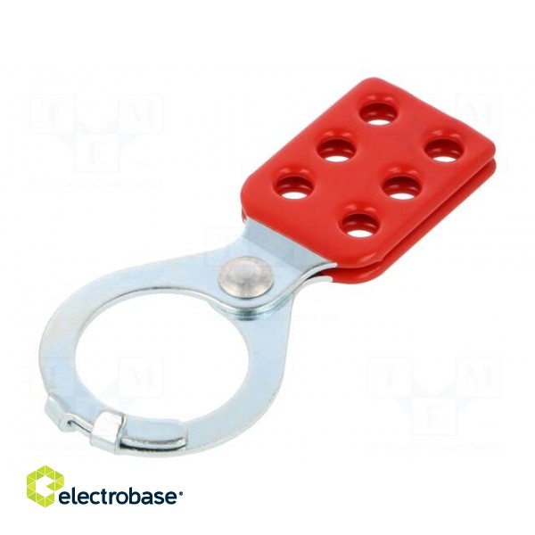 Lock off hasp | possibility to put 6 padlocks | L: 131.3mm | steel image 1