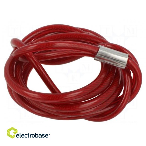 Rope | L: 1.8m | Mat: steel | Colour: red | Plating: vinyl image 1