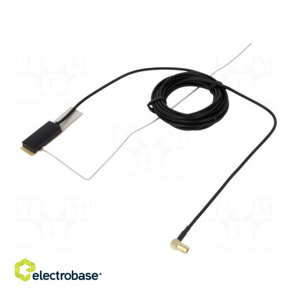 Antenna | DAB | Colour: black | 5VDC | Kind: RG174 | 18dBi | -10÷80°C | 50Ω paveikslėlis 1