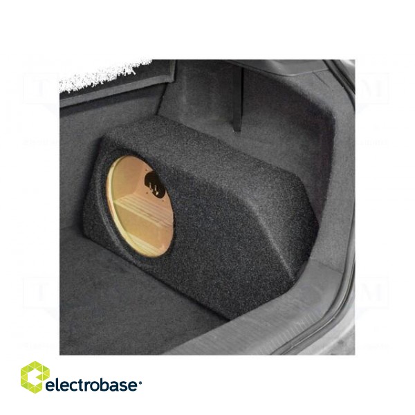 Car loudspeaker enclosure | MDF | black melange | textil | 15l | 250mm image 3