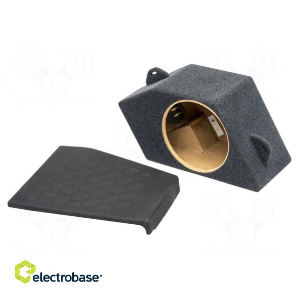 Car loudspeaker enclosure | MDF | black melange | textil | 250mm image 1