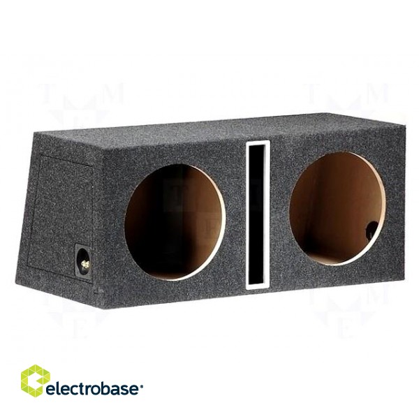 Car loudspeaker enclosure | MDF | black melange | textil | 50+50l image 1