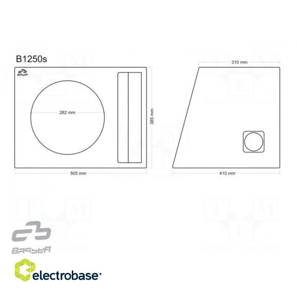 Car loudspeaker enclosure | MDF | black melange | textil | 300mm image 2