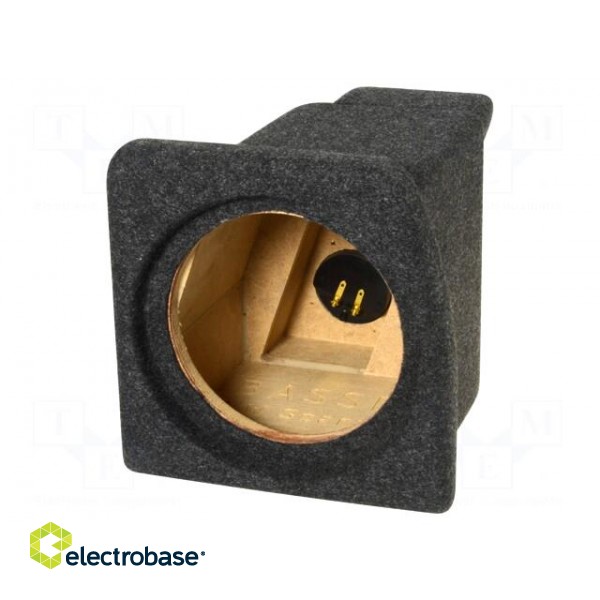 Car loudspeaker enclosure | MDF | black melange | textil | 8l | 200mm paveikslėlis 1