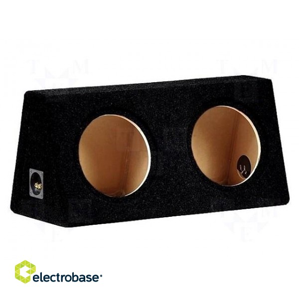 Car loudspeaker enclosure | MDF | black | textil | 20+20l | 250mm image 1