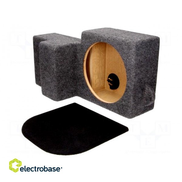 Car loudspeaker enclosure | MDF | gray melange | textil | 14l | 250mm image 1