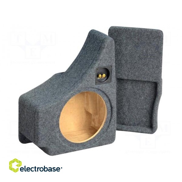 Car loudspeaker enclosure | MDF | gray melange | textil | 15l | 250mm image 1
