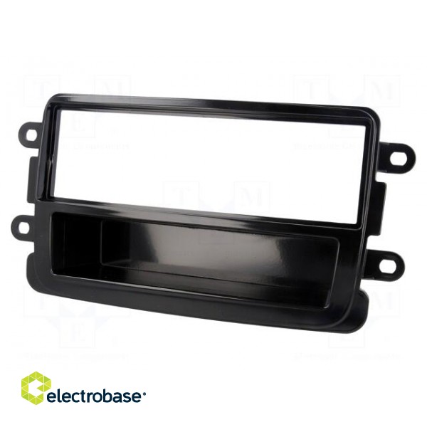 Radio mounting frame | Dacia | 1 DIN | black gloss image 1