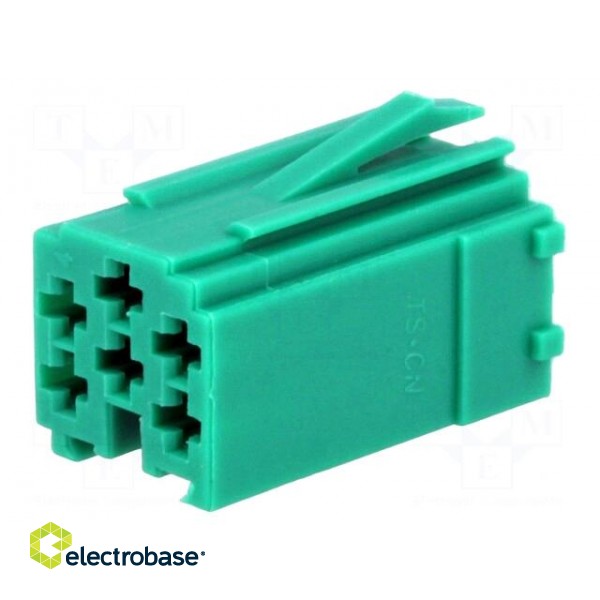 Connector housing | plug | Mini ISO | PIN: 6 | green image 1