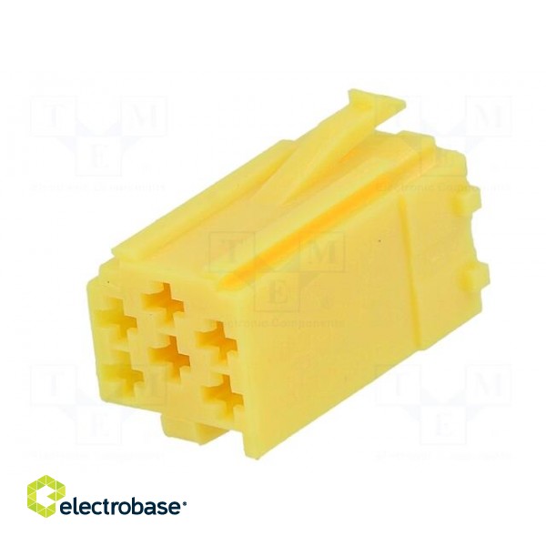 Connector housing | plug | Mini ISO | PIN: 6 | yellow image 2
