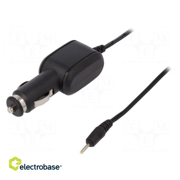 USB power supply | 2,5/0,7 | Sup.volt: 12VDC | 12V/2.1A | black | 0.15m