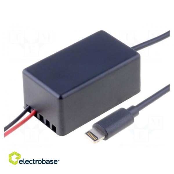 USB power supply | Apple Lightning plug | Sup.volt: 12÷24VDC | 0.9m