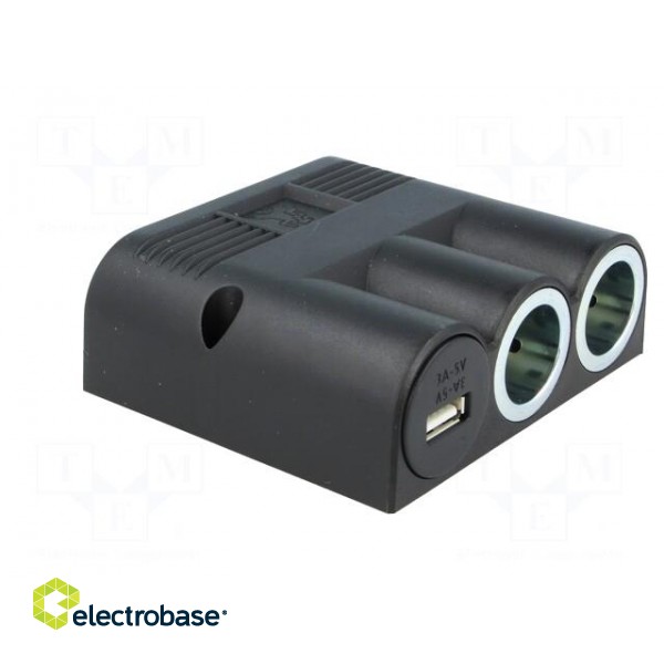 Automotive power supply | USB A socket,car lighter socket x2 image 9