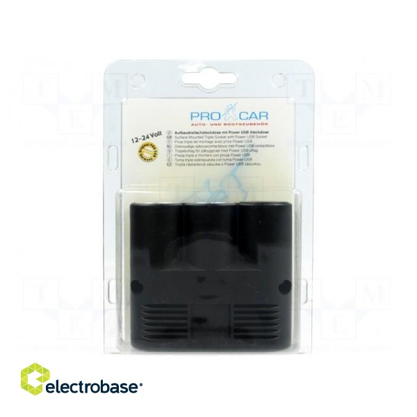 Automotive power supply | USB A socket,car lighter socket x2 image 2