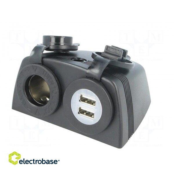 Car lighter socket | car lighter socket x1,USB A socket x2 image 2