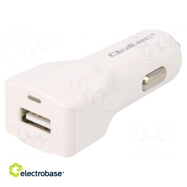 Automotive power supply | USB A socket | Sup.volt: 12÷24VDC | white paveikslėlis 1