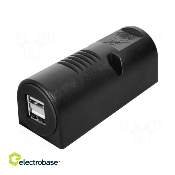 Automotive power supply | USB A socket x2 | 5A | Sup.volt: 12÷24VDC paveikslėlis 1