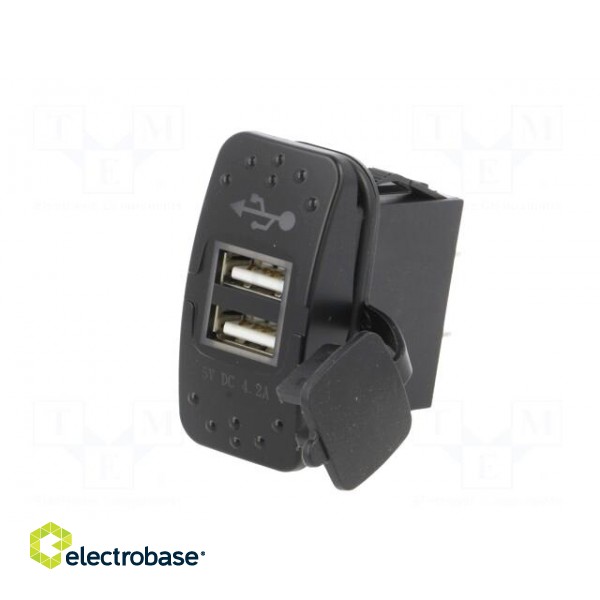 USB power supply | USB A socket x2 | Sup.volt: 12÷24VDC | 5V/2.1A image 2